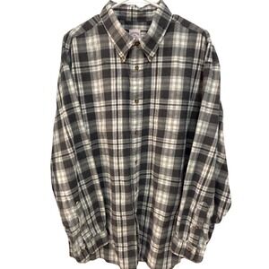 Brooks Brothers Madison Plaid Flannel Button Down Shirt Men's XXL All Cotton